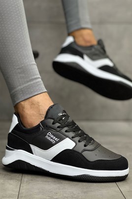 DSL Erkek Siyah-Beyaz Spor Ayakkabı Sneaker