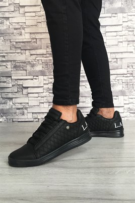 Erkek Yüksek Taban Sneakers Spor Ayakkabı Siyah